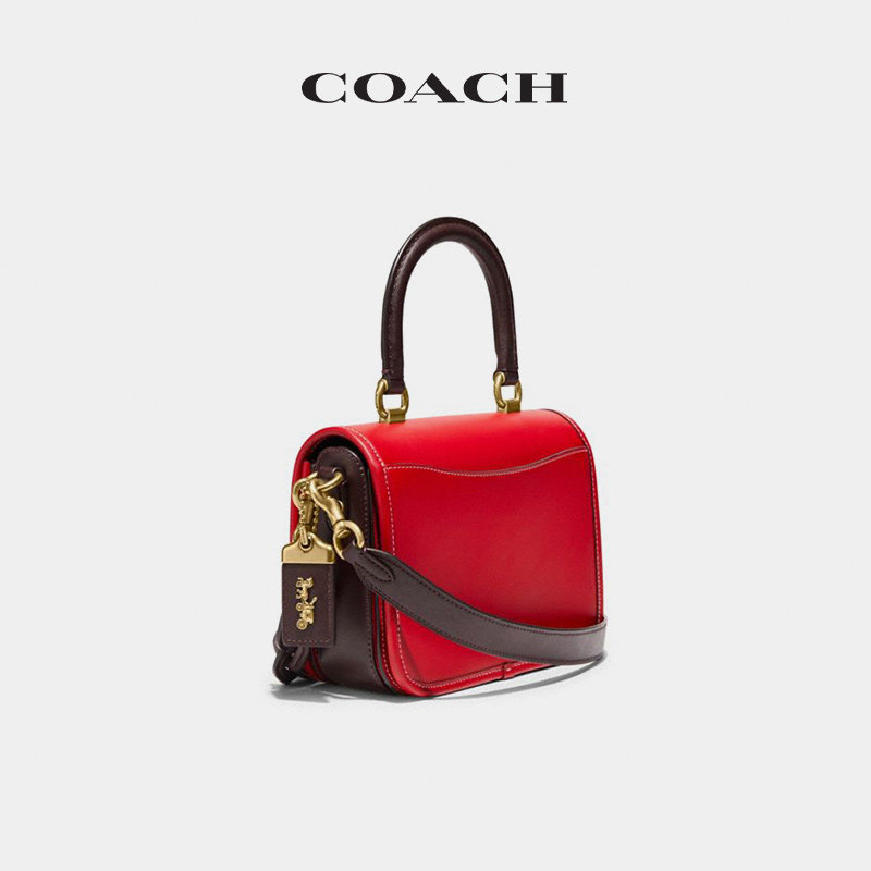 coach蔻驰女士拼色rogue顶部手柄手袋链条通用款女包