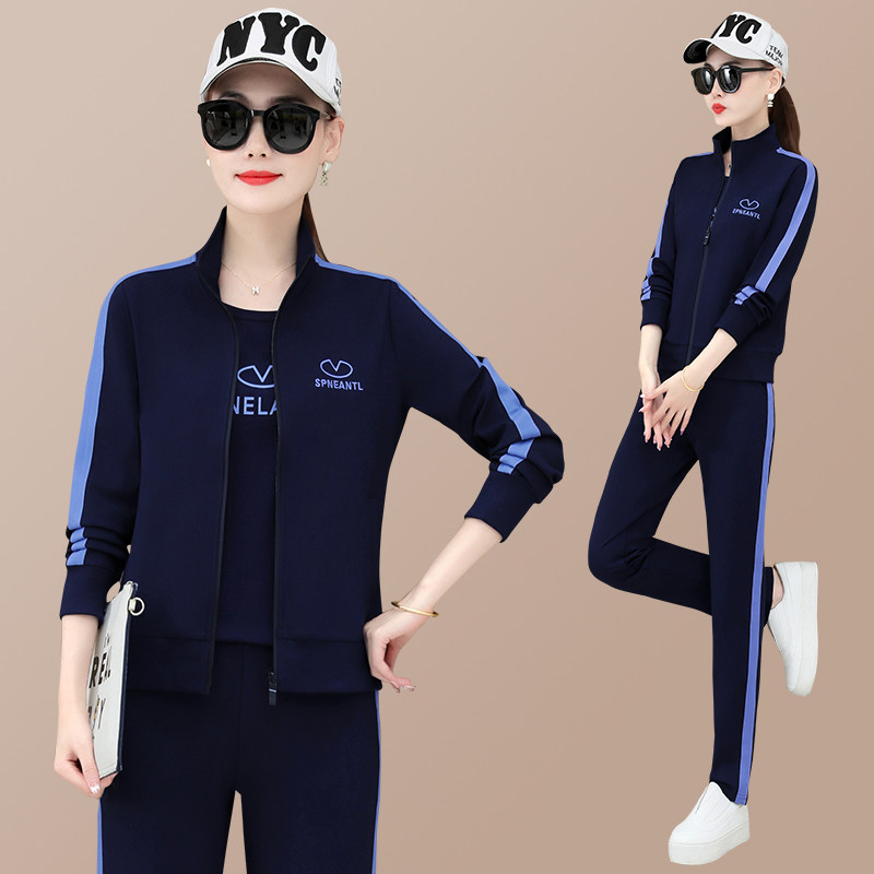 恩狐运动装旗舰店2022春秋女装中老年时尚洋气休闲休闲运动套装