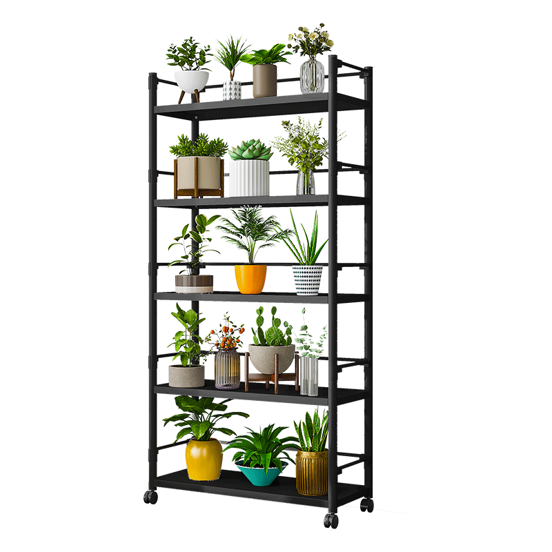 阳台多肉花架多层可移动带轮家用客厅落地金属花架