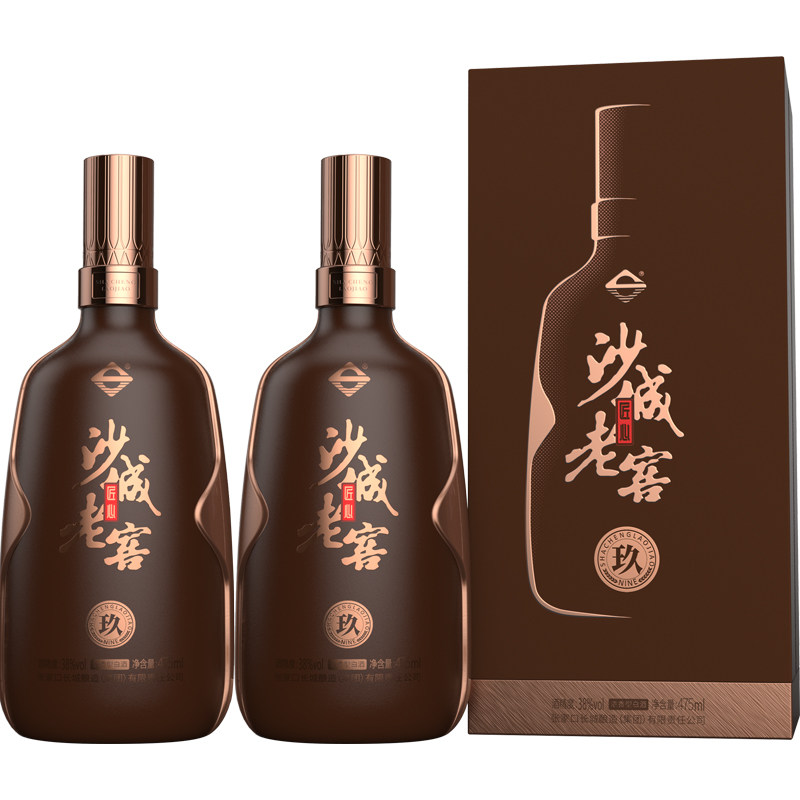 沙城老窖匠心浓香香型白酒475ml38度2瓶袋装国产白酒