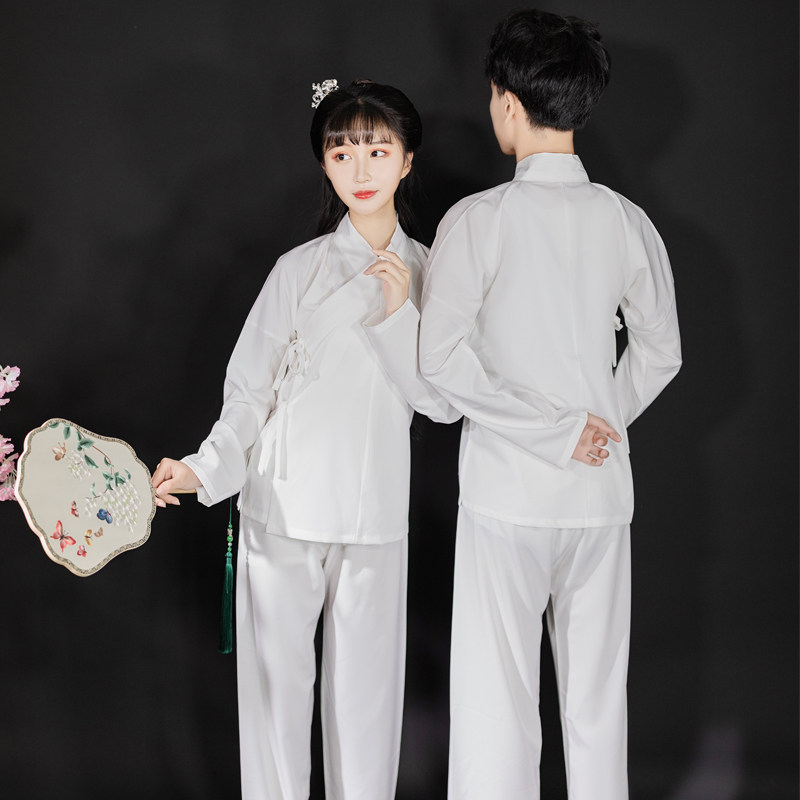 誉纪汉服中衣中裤男女情侣古装白色内搭全棉汉服