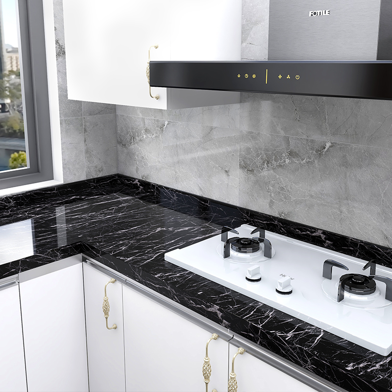 贴纸厨房防水防油大理石橱柜桌子台面灶台保护膜软装墙贴