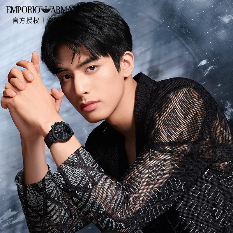 armani阿玛尼正品黑色时尚手表男款简约男士手表ar11242欧美腕表