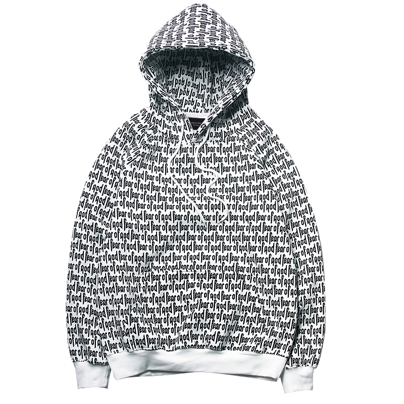 fearofgod鹿晗同款fog满印字母连帽情侣卫衣