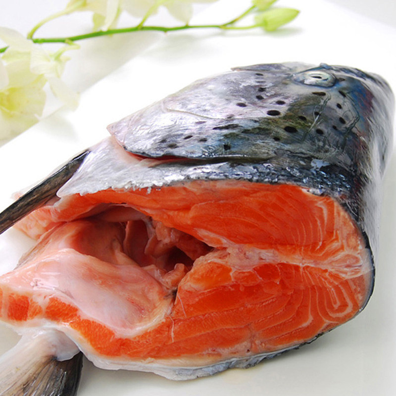 尝鲜生挪威三文鱼头冰鲜鱼头海鲜水产鲜活烧烤炖汤食材鱼头3只