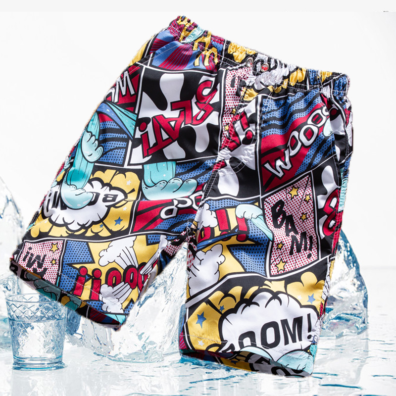 短裤男五分裤印花韩版潮流宽松花裤头薄款大裤衩休闲男胖子沙滩裤