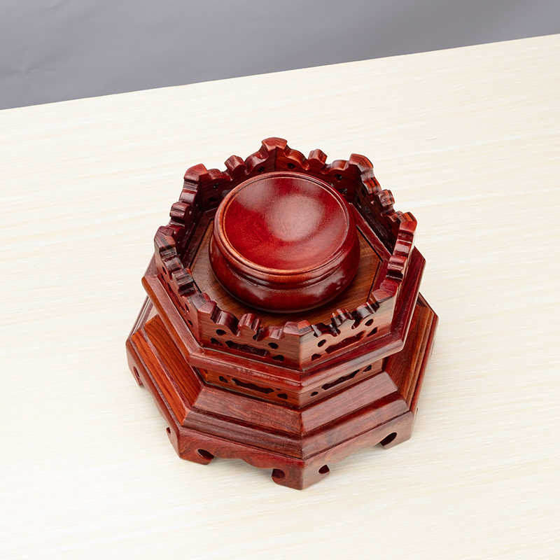 底座福雅禄风水球玲珑水晶球圆球专用红木工艺品摆件