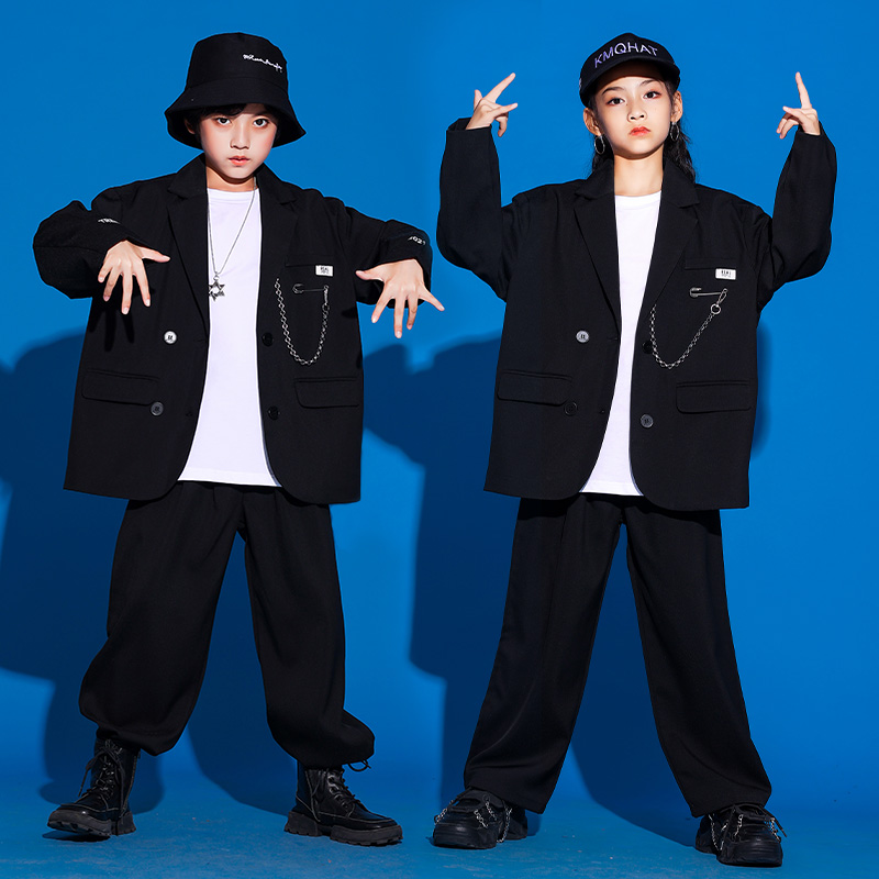 儿童街舞嘻哈哈潮男童套装帅气西装少儿秋季儿童演出服