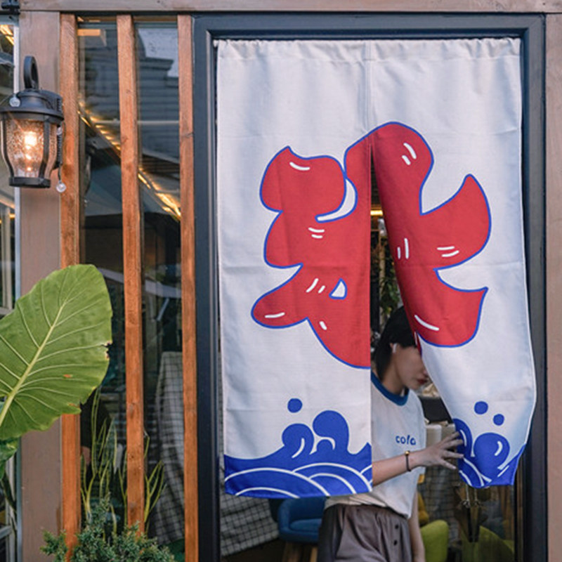 日式居酒屋门门帘棉麻布艺半帘卧室厨房卫生间门帘