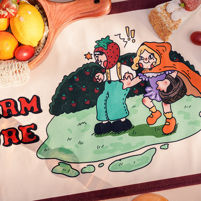 桌布茶几左咸敦道可爱卡通布餐野餐美式餐桌桌布