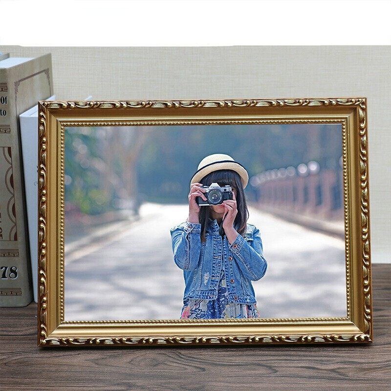 照片镜框欧式实木相框6寸8寸12寸a4摆台照片