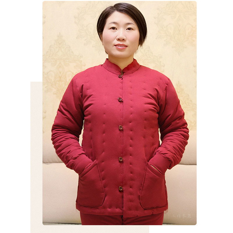 手工纯棉花冬季保暖加厚女士修身棉袄成人大人居家外穿棉衣服外套