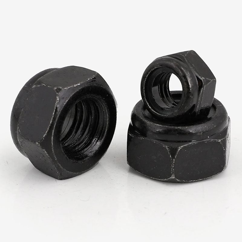 黑色不锈钢尼龙防松螺母防滑自锁锁紧螺帽m2m3m4m5m6m12螺母