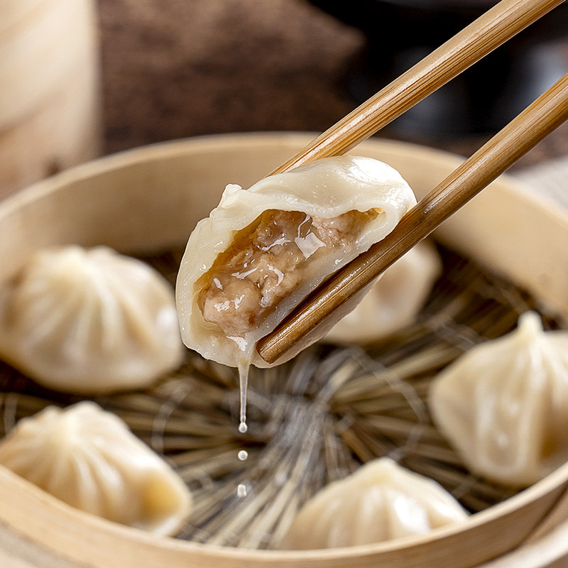 五丰冷食杭州特产灌汤小笼包虫草花竹荪鸡水饺包点