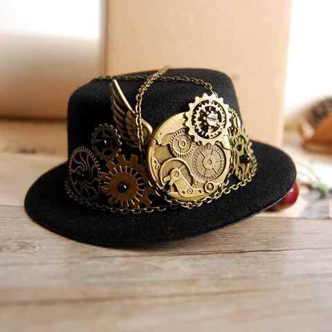 高端蒸汽聚会包邮礼帽基佬演出齿轮装饰朋克帽子