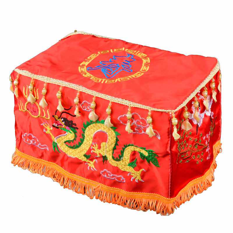 用品骨灰盒高档包布奠字随葬下葬红布辅金盖银骨灰盒