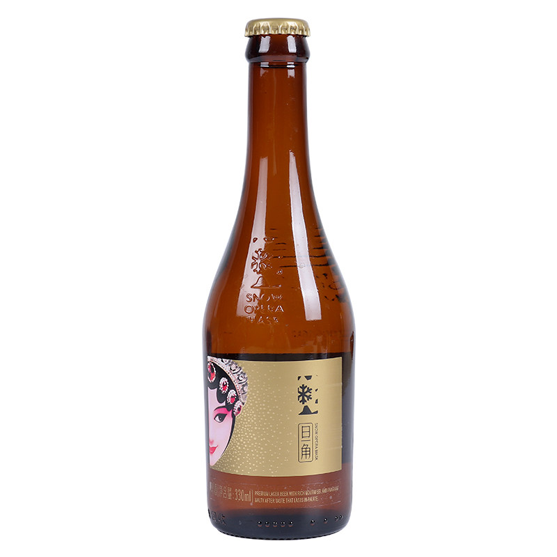 啤酒雪花啤酒花花脸旦角330mlx12玻璃瓶女士浓度包邮啤酒
