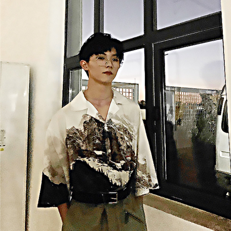 harshandcruel雪山印花夏威夷衬衫短袖宽松魏晨马嘉祺福来衬衫