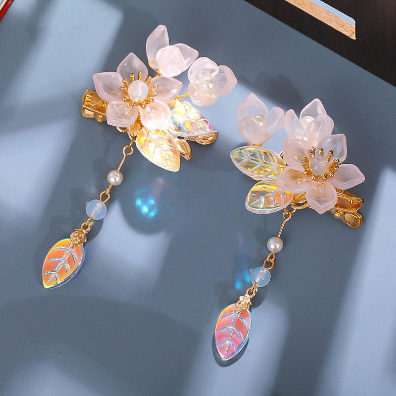 配饰古装发夹汉服少女花朵流苏边夹简约清新发饰