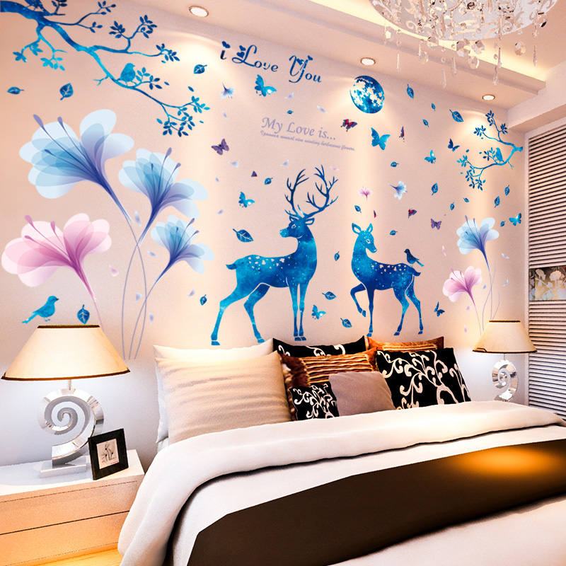 3d立体墙面装饰墙壁壁纸温馨卧室床头背景墙墙贴