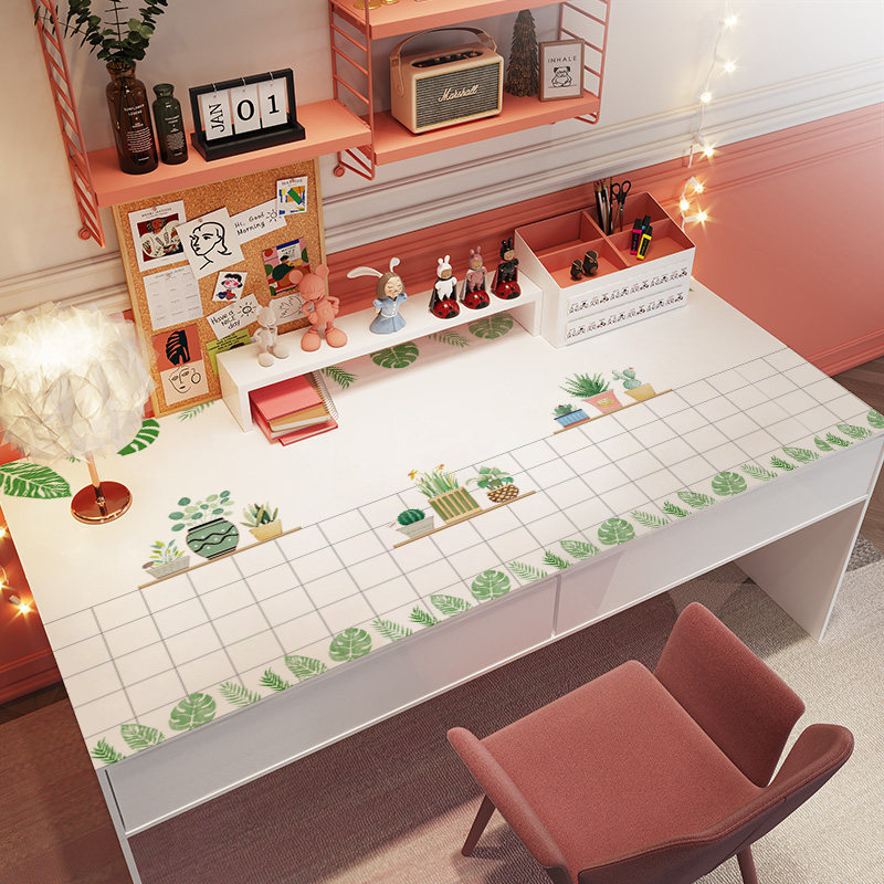 网红桌子翻新防水防油台面贴纸自粘书桌装饰墙贴