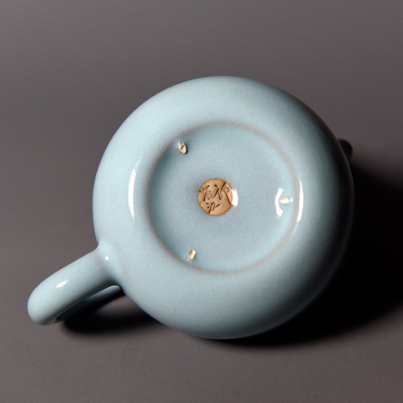 郭留江汝瓷原产地汝窑茶具套装茶壶泡茶天青可养茶壶