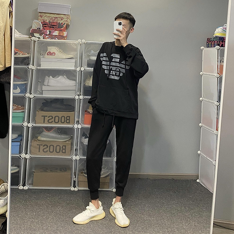 夏季九分裤修身小脚束脚裤精神小伙黑武士韩版潮流黑色运动裤子男