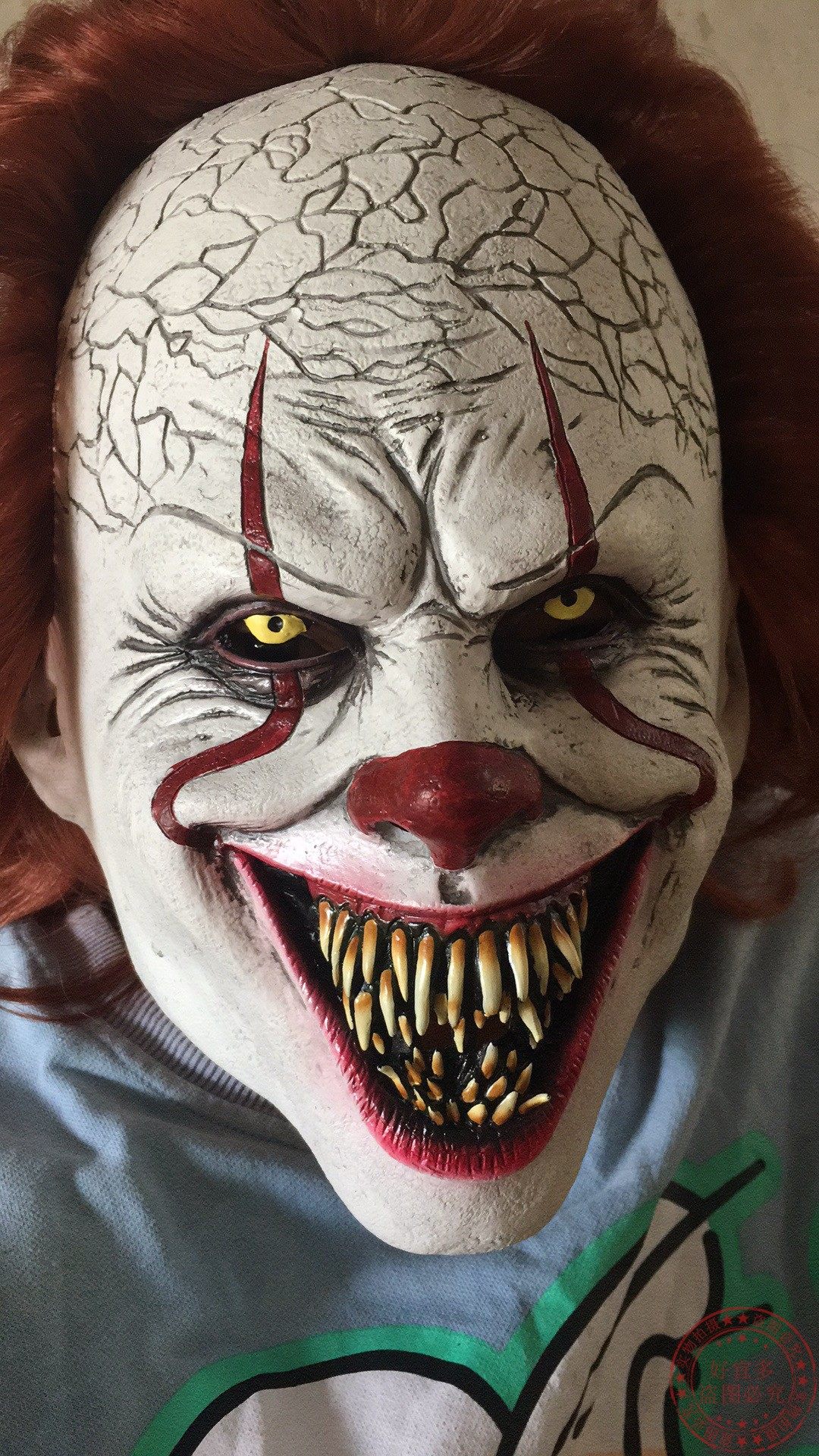 万圣节恐怖小丑回魂面具pennywise假面妆容面具