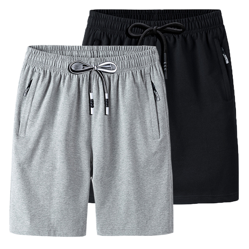 短裤男夏季纯棉休闲运动短裤加肥加大码宽松五分裤男士跑步大裤衩
