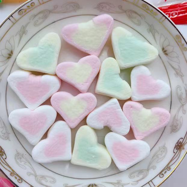 乐潮卡通爱心棉花棉花糖糖心之恋果味diy烘焙糖果
