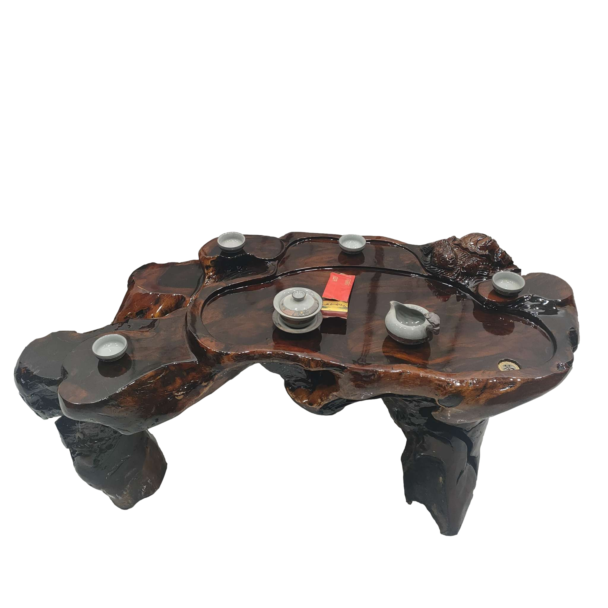 根雕茶台树根整体茶桌椅子组合阳台茶几家用根雕茶几