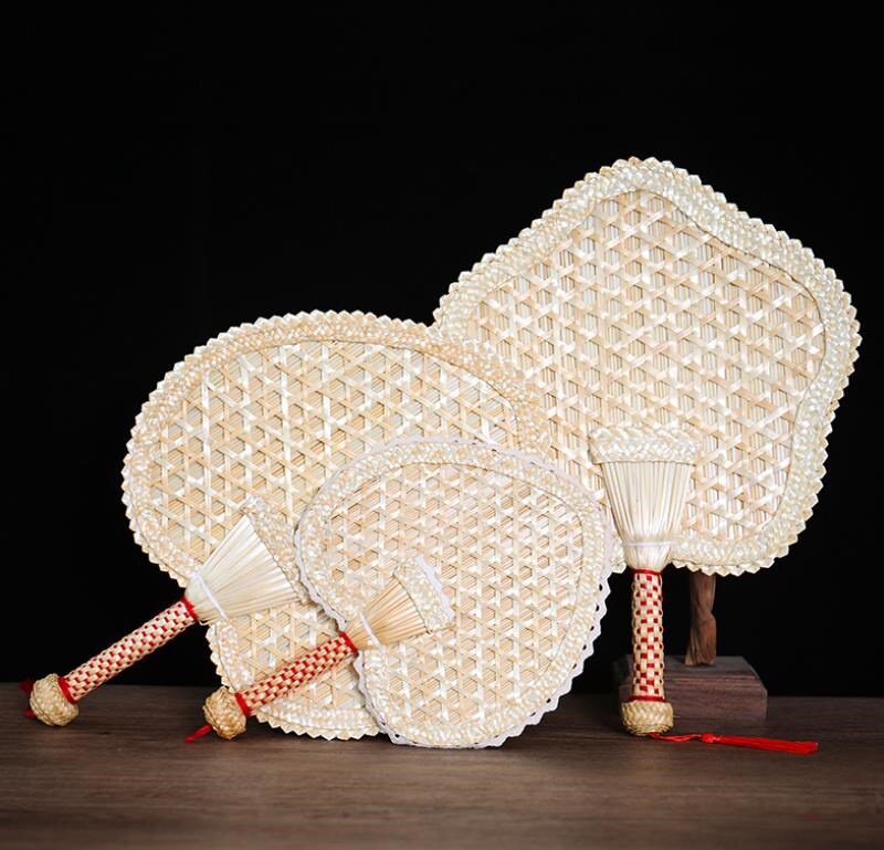 扇子夏天便携手工草编清凉济公新款手摇摇扇扇子