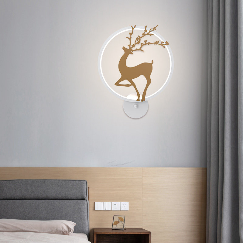 可调光北欧壁灯卧室床头灯简约现代过道led轻奢创意客厅背景墙灯