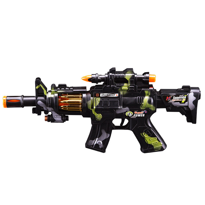 儿童电动玩具声光枪带音乐震动小男孩手枪仿真冲锋枪宝宝2-3-6岁