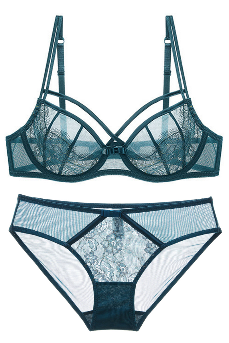套装文胸蕾丝薄款聚拢性感女大海绵内衣超薄文胸套装