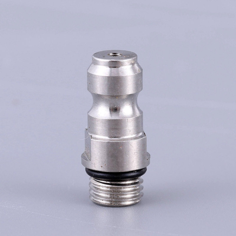 8mm快接 充气公头 充气嘴 进气嘴 m8*1螺纹 不锈钢带单向阀止回阀_双
