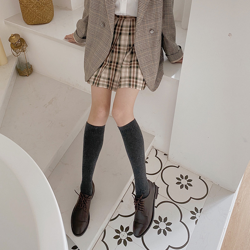 王小显瘦子女过膝筒袜女中秋冬季jk短袜