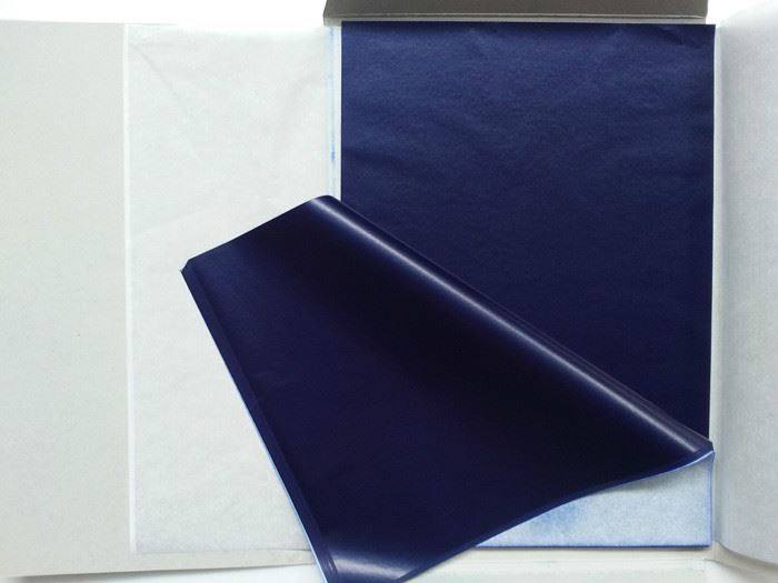 复写纸黑色开单单面罚抄印纸印色纸小a4拓蓝复写纸