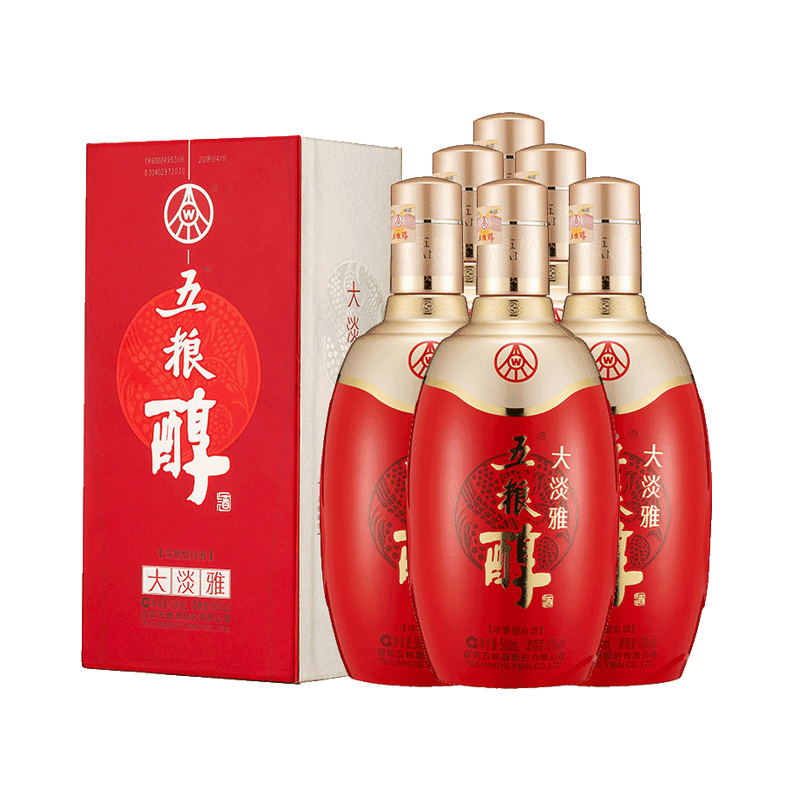 五粮液股份40度五粮醇大淡雅500ml*6瓶装 浓香型白酒