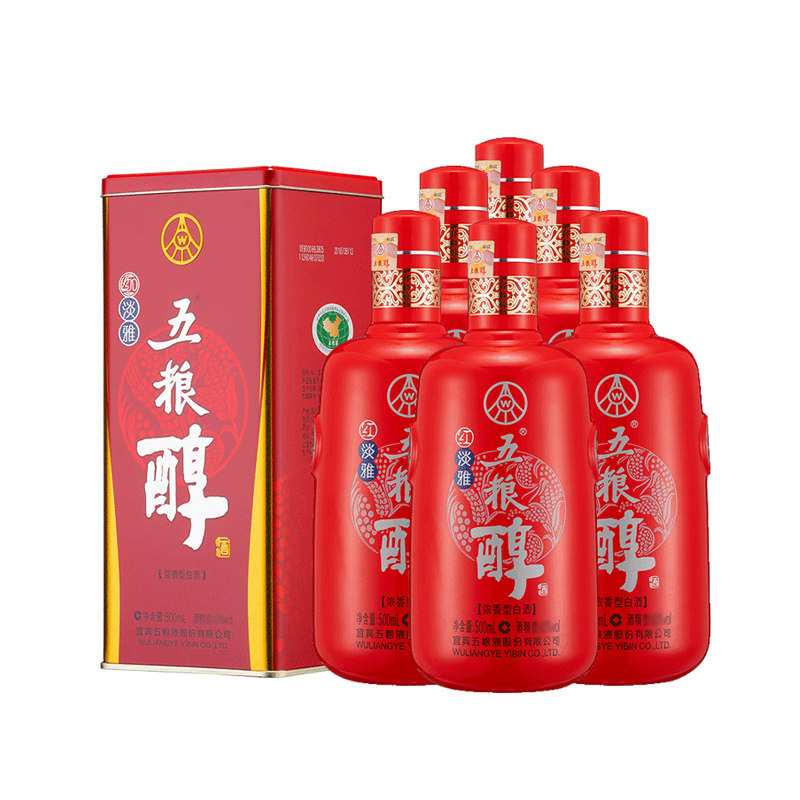 整箱白酒五粮液股份五粮50度淡雅500ml6瓶浓香白酒