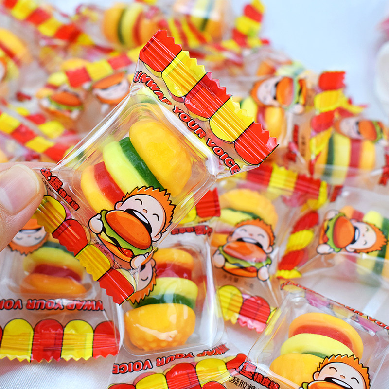 汉堡糖果橡皮果汁qq网红创意可爱软糖儿童传统糖果