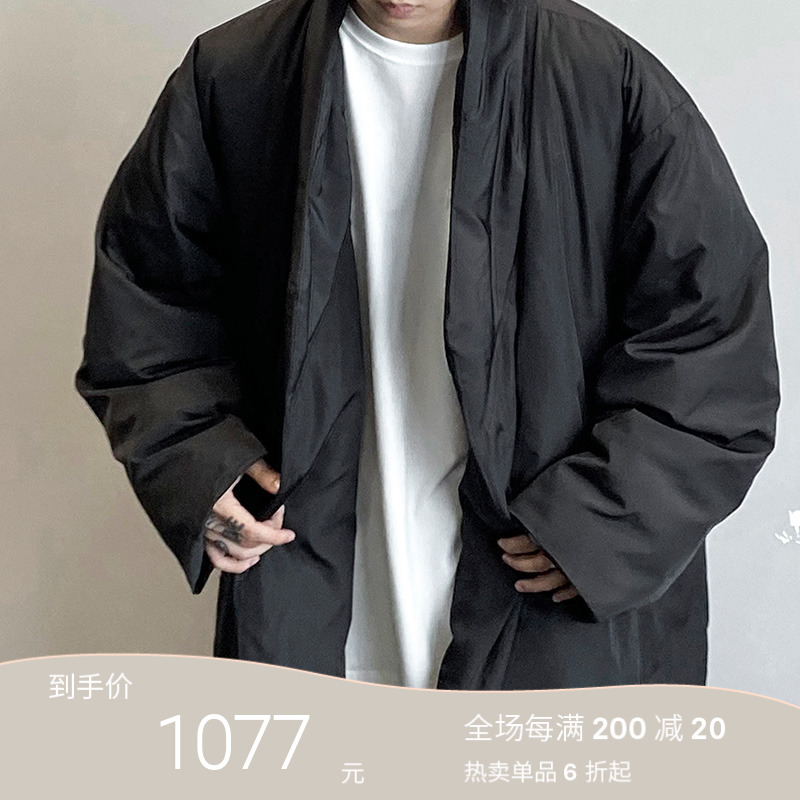BasicMatch黑色羽绒长袍