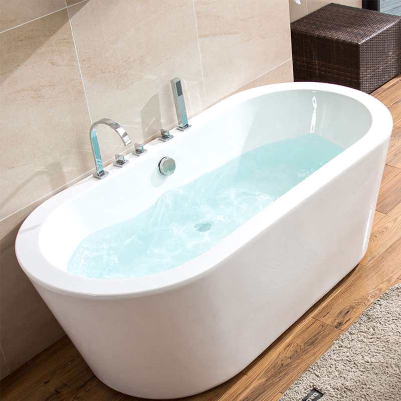 浴缸亚克力圆形独立式按摩家用小户户型洗澡浴盆按摩浴缸