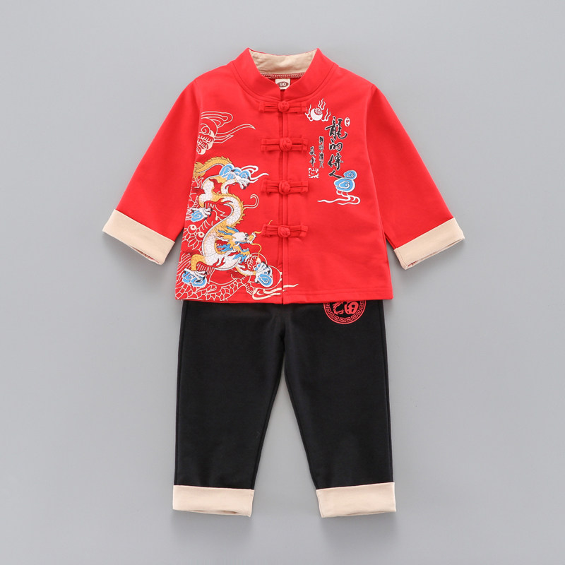 宝宝婴儿套装秋装男孩唐装国风中国儿童3岁唐装