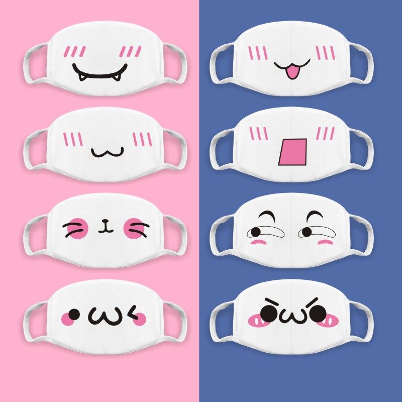 动漫表情赵露思同款口罩白色卡通可爱口罩