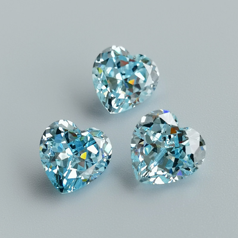 托帕石冰蓝海蓝宝石心形刻面戒指戒面裸钻裸石diy饰品未镶嵌配石