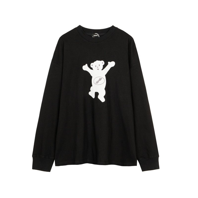 正品we11donecjke秋冬小熊印花长袖宽松纯棉welldone卫衣