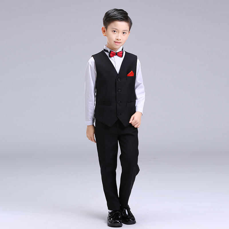 新款童装花童表演服装男孩男孩儿儿童合唱演出服马甲