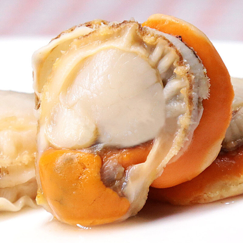 扇贝新鲜冷冻超大去壳肉红鲜贝虾夷贝蒜粉丝扇贝