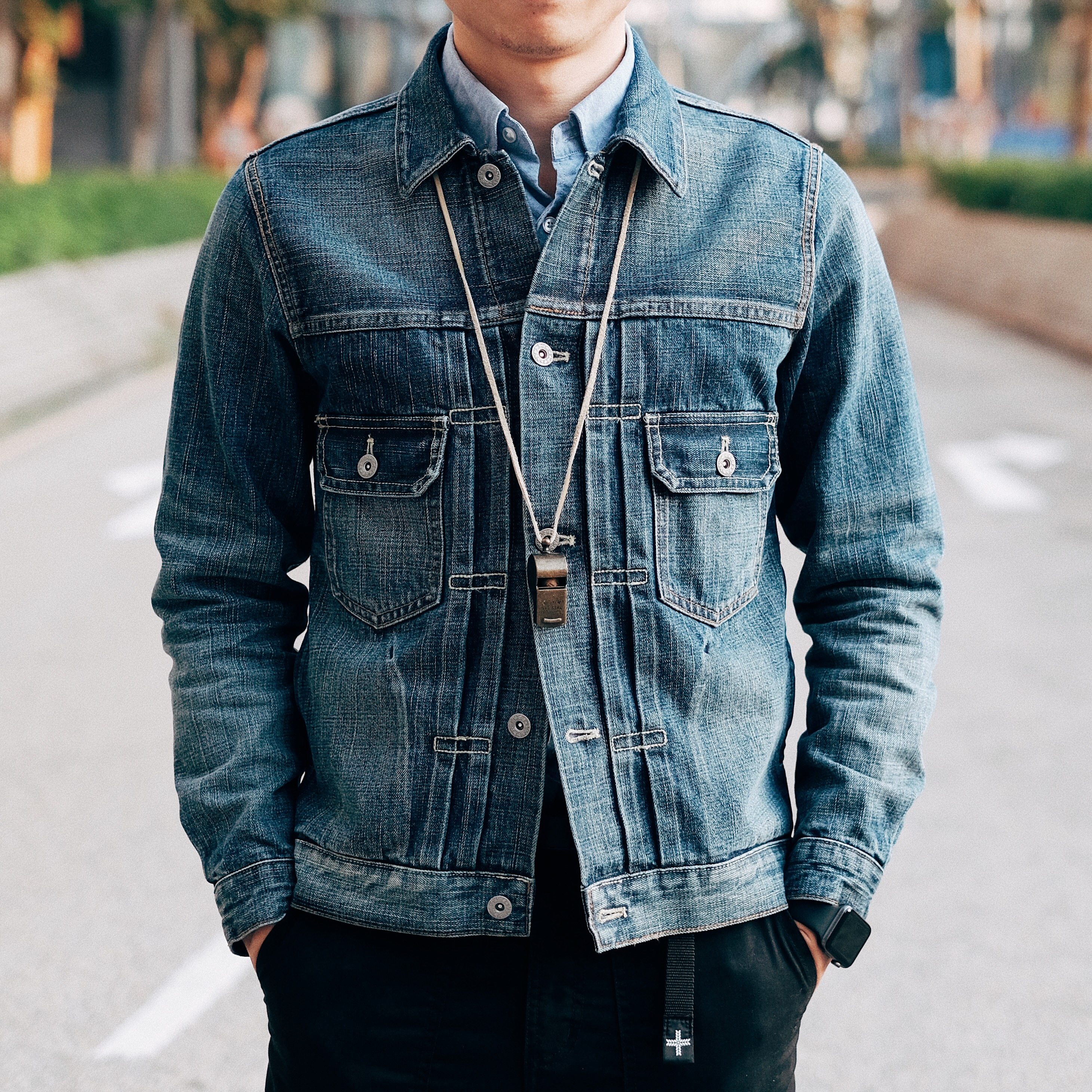 garclelabovisvim101日系水洗牛仔夹克外套余文乐男款夹克